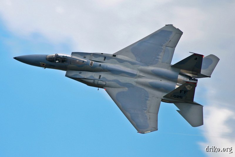 IMG_0351_800.jpg - The F-15C Eagle highlights its camouflage scheme as it banks.